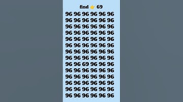 Try to find this number within 5 second 👉 69 #shortsvideo #shortsfeed #shorts