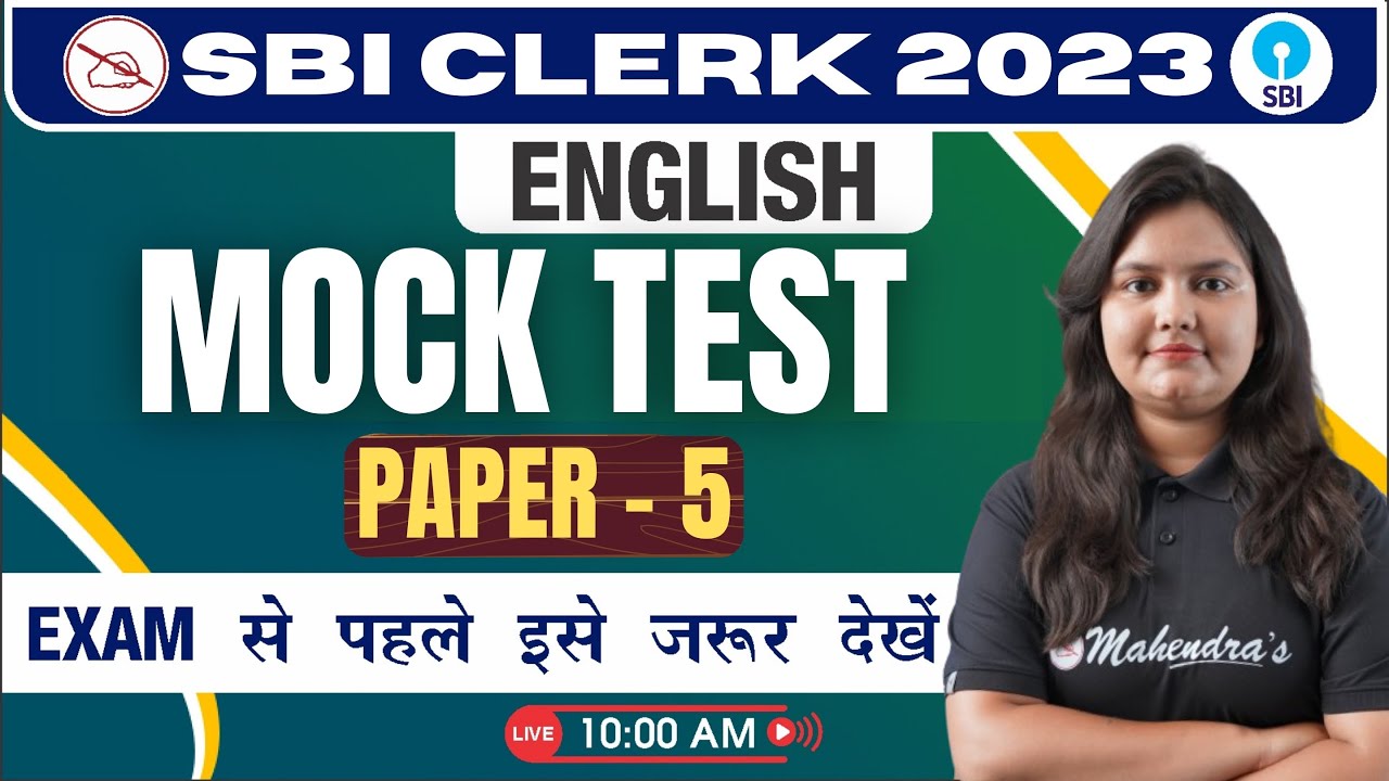 SBI Clerk 2023 SBI Clerk English Mock Test Paper 5 Mahendras