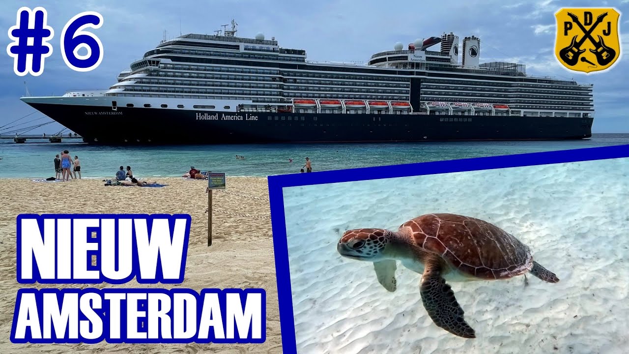 Nieuw Amsterdam Pt.6 - Half Moon Cay, How To Find Sea Turtles, Island Buffet Lunch, "In Tandem" Show