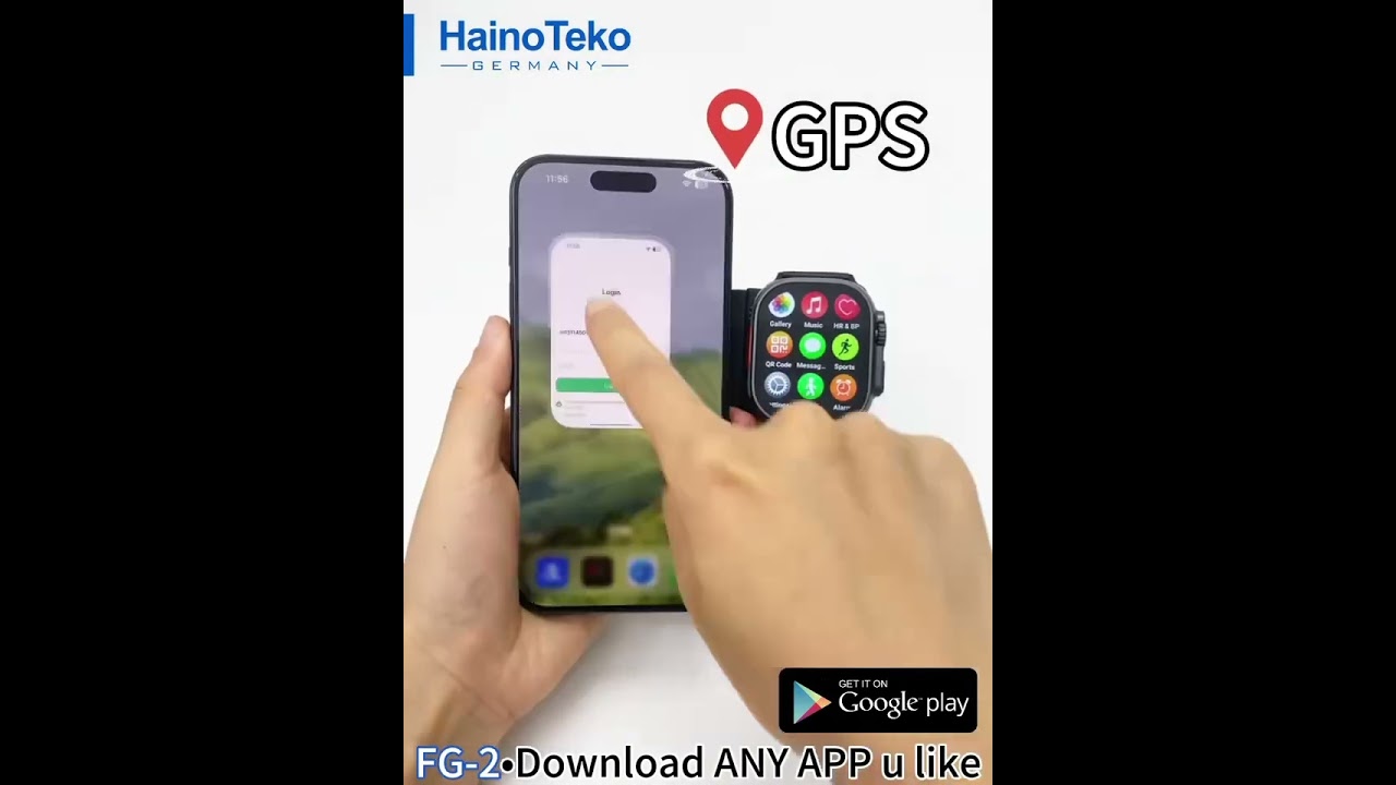Hainoteko Fg-2 Android Smart Watch With 5g Sim – Black