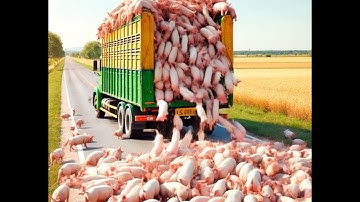 Fake AI- large scale escape of Pigs #farming #pigs