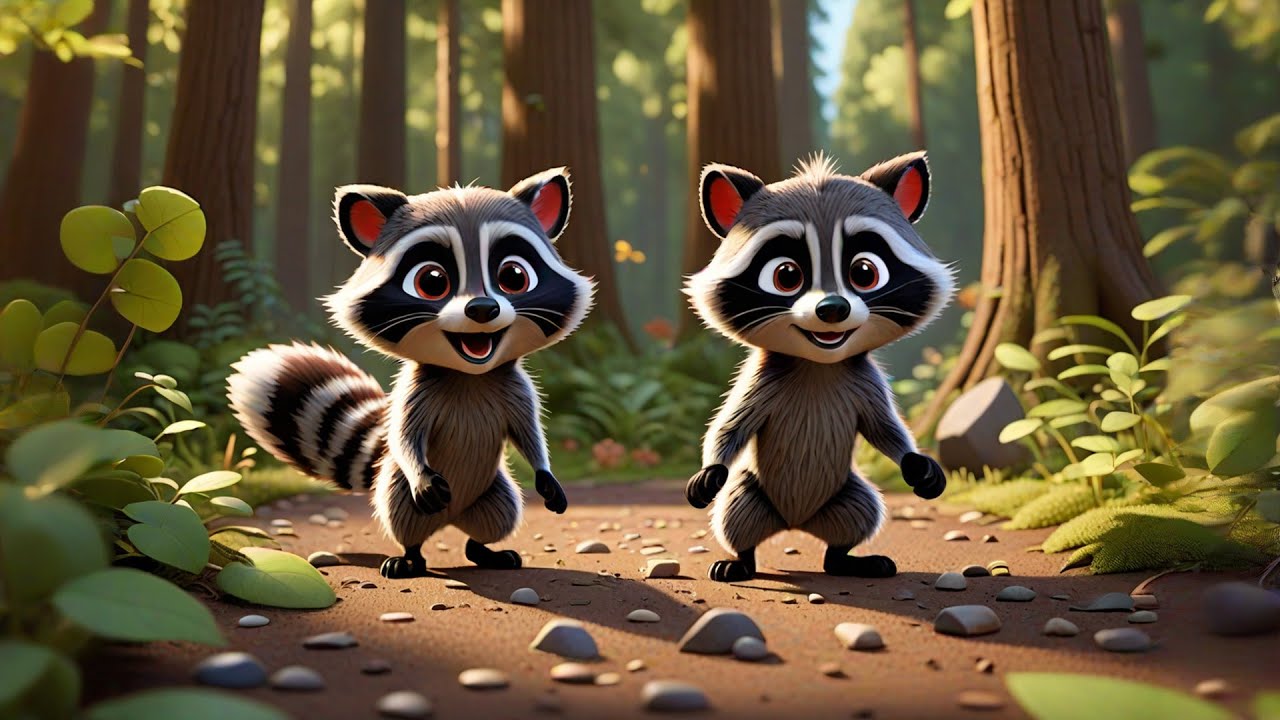 Two Sneaky Raccoons Steal the Snacks | Fun Counting Song for Kids ...