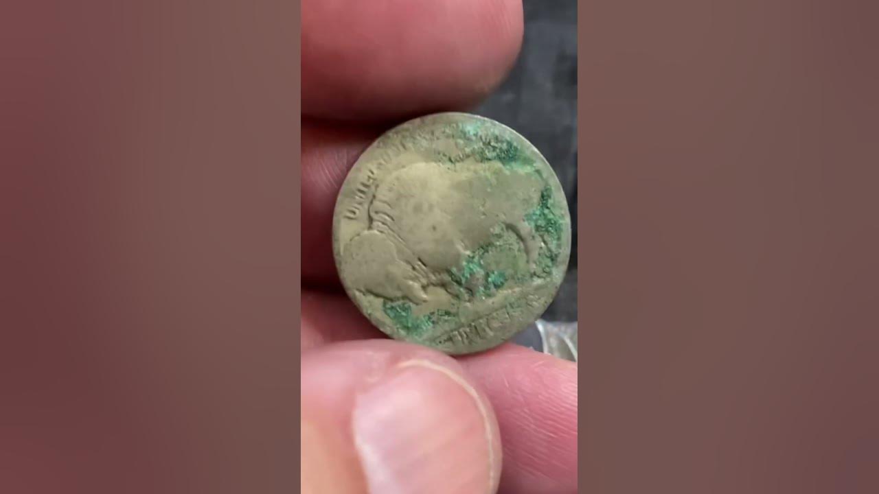 Jackpot! Old Dirty Buffalo Nickel Found #youtubeshorts #buffalo #nickel #jackpot