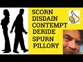 🔵Scorn Disdain Spurn Contempt Deride Pillory - Meaning -Scorn Disdain Spurn Contempt Deride Pillory