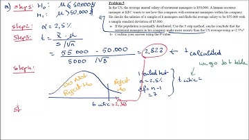 BSTA305 - Ch 10 - Pb2 -One Sample Hypothesis Testing - Mean - Population St. Dev is unknown (t)