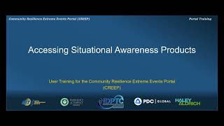 Community Resilience Extreme Events Portal (CREEP) Training Video
