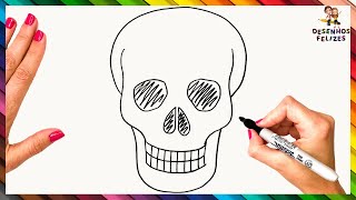 Como Desenhar Uma Crânio Passo A Passo ? Desenhar Crânio Facilmente