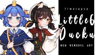 【Timelapse】LittleG & Ducku : NEW MODEL ART
