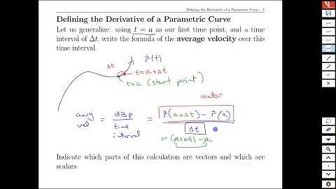 Topic 3-3 Defining the Derivative of a Parametric Curve