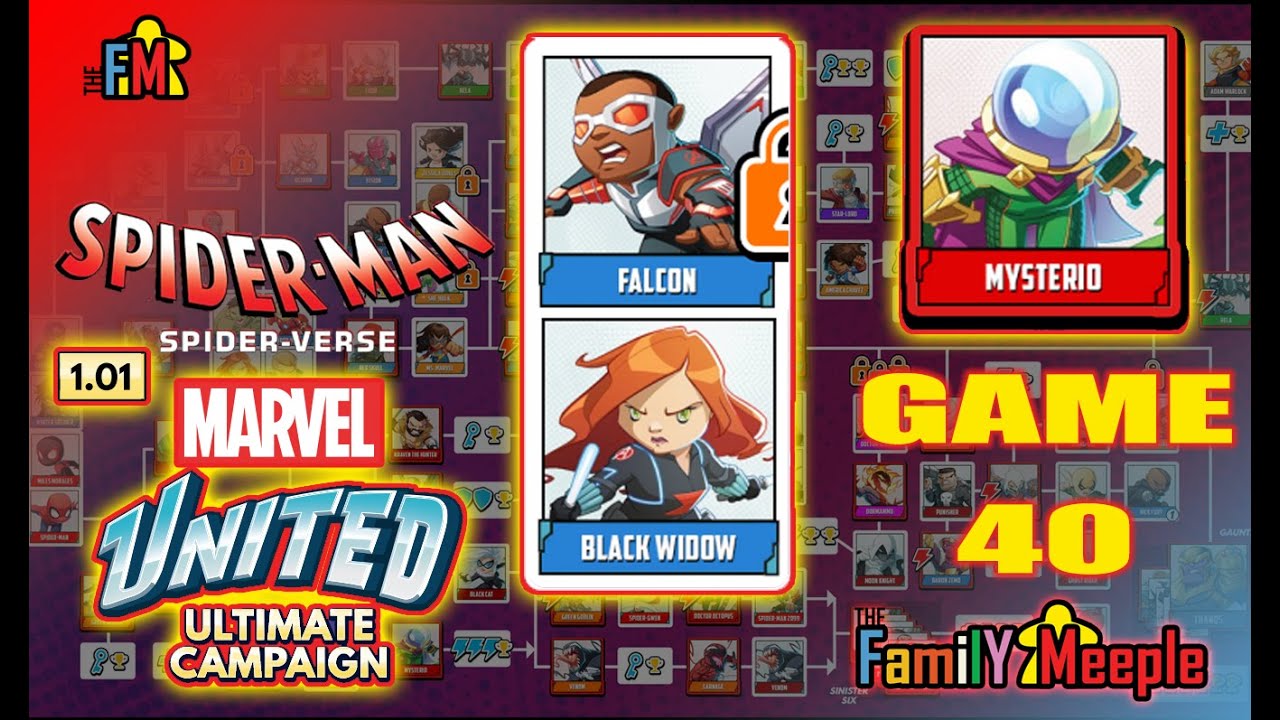 CMON - Marvel United - S1 Ultimate Campaign - Ep40 - Black Widow & Falcon vs  Mysterio