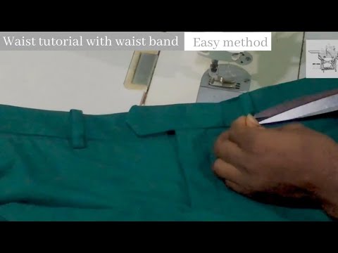 How to fix trouser/pant waist with waist band step-by-steps 