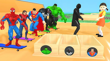 Super Hero 3d vs Squid Game Help Hulk successfully rescue Squid Game Doll 5 Time Challenge