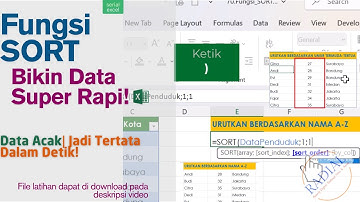 Cara Mengurutkan Data Otomatis di Excel dengan Fungsi SORT (Excel 2021 / 365)