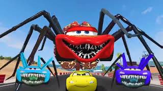 Epic escape from ligtning mcqueen eater robot spider car coffindance2#car #ligtning #pixar