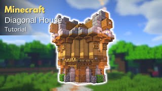 Minecraft: How to Build a Medieval Diagonal House | Medieval House (Tutorial)