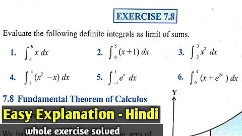 Class 12 exercise 7.8 NCERT solution | integration by limit of a sum