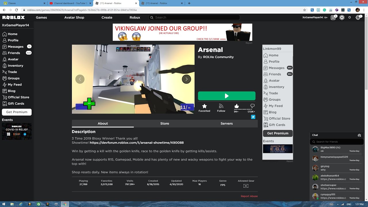 Played 2 Games Of Arsenal And Won Roblox Youtube - roblox how to play with your friends in pc 2015 youtube