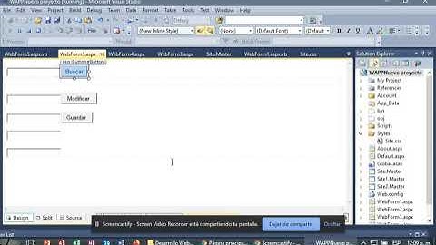 Crear botones guardar, buscar y modificar en asp.net