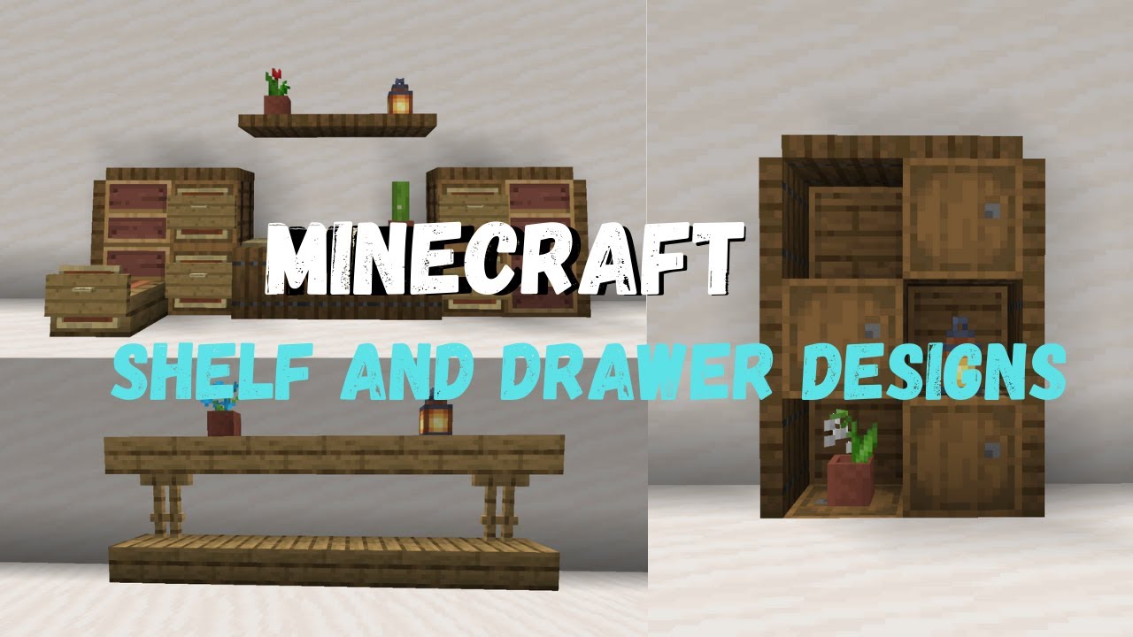 HOW TO BUILD MINECRAFT SHELVES AND DRAWERS: Mincraft Shelf and Drawer