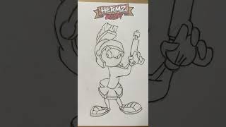 Drawing Marvin the Martian freehand