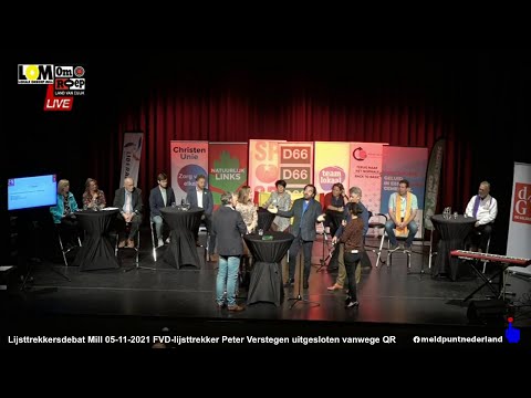 FVD-lijsttrekker Peter Verstegen, uitgesloten van lijsttrekkersdebat vanwege QR-code. 05-11-2021