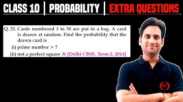 Cards numbered 1 to 30 are put in a bag. A card is drawn at random. Find the probability that the