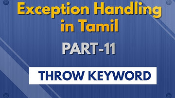 Exception Handling in Tamil - Part 11 - Java - throw keyword - Java Training in Chennai