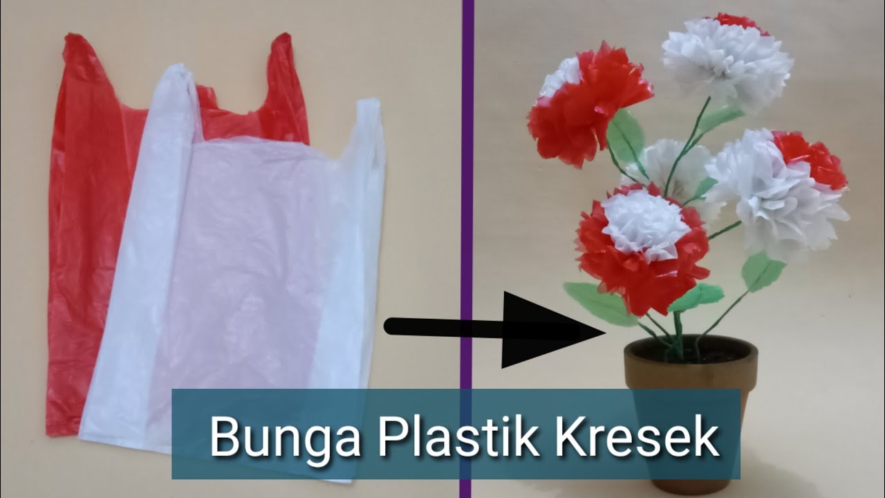  Kerajinan  Tangan dari Plastik  Kresek  DIY Flower from 