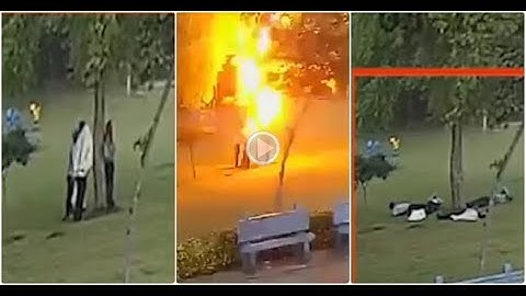 Khoảnh khắc 4 người trú mưa dưới gốc cây bị sét đánh |  chu du ccc cất