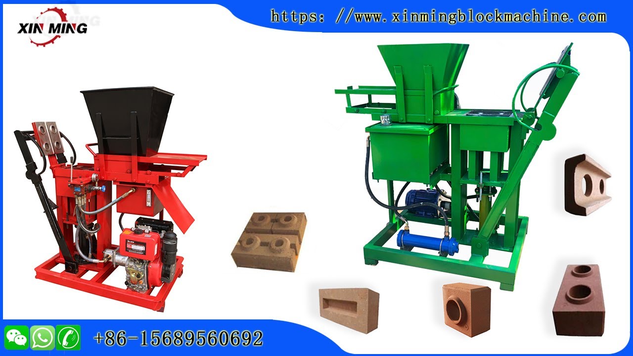 Customized Xinming 2-25 clay interlocking brick making machine - YouTube