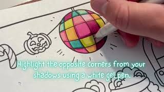 Disco Ball Coloring Tutorial Acrylic and Alcohol Markers