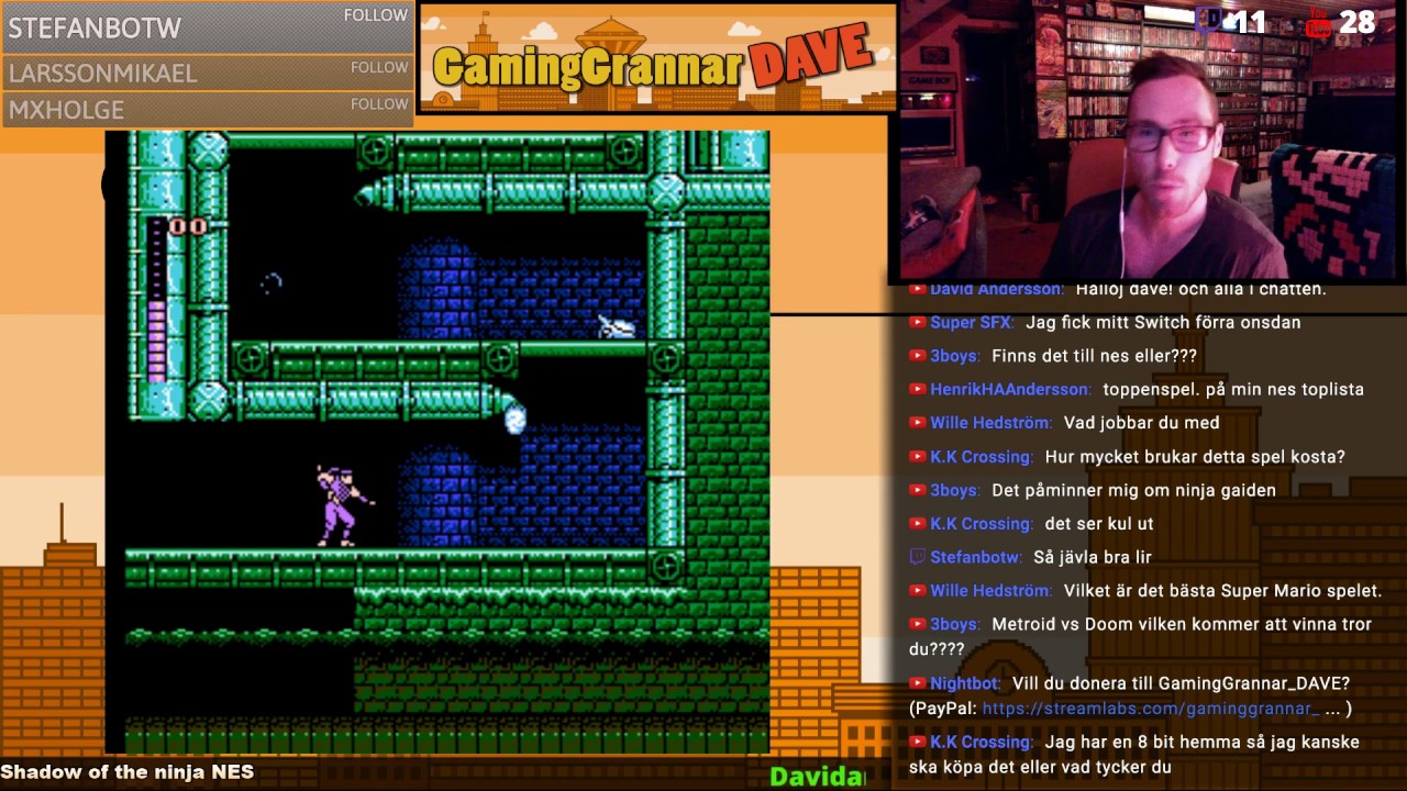 Liveström från GamingGrannar! Shadow of the Ninja NES
