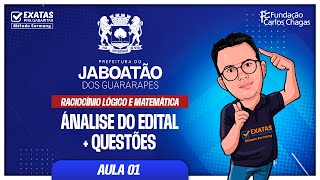 PREF. de JABOATÃO dos GUARARAPES | Ánalise do  Edital + Questões (Raciocínio Lógico e Matemática)