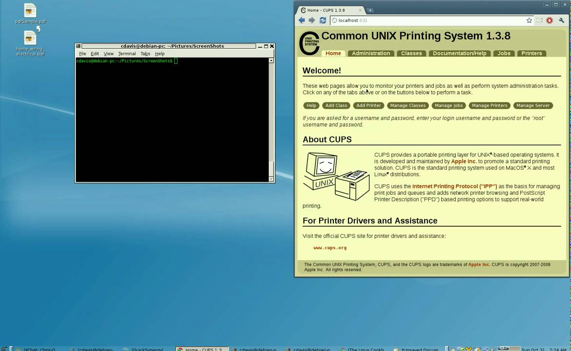 Linux Printing CUPS Debian Lenny PART 1 of 2 YouTube