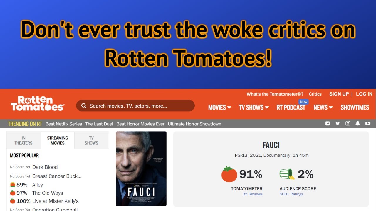 Don't trust any of the woke critics on Rotten Tomatoes - YouTube