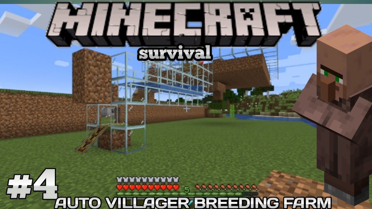 Minecraft Episode 4 Making Auto Villager Breeding Fram || GamerEmiy ...