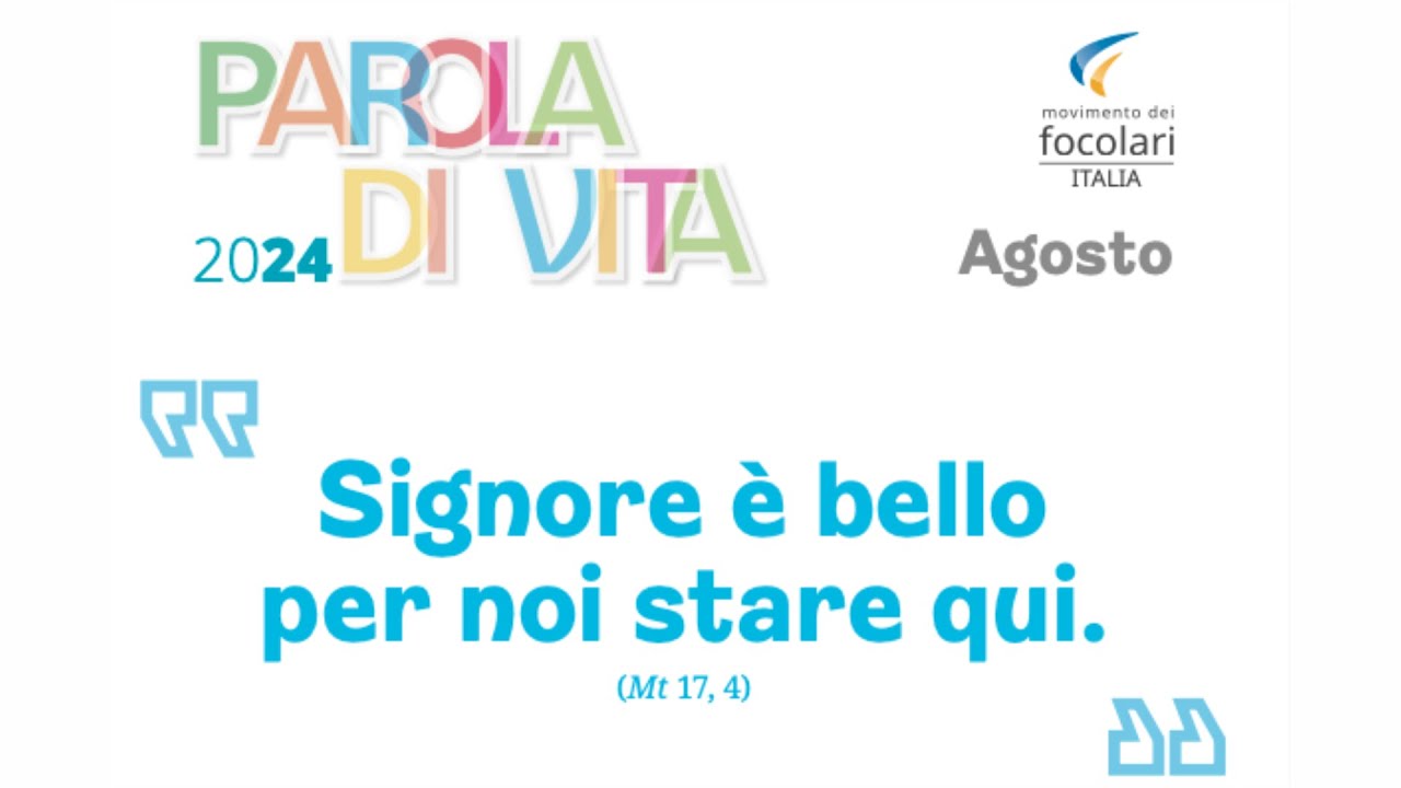 Parola di Vita Agosto 2024 - YouTube