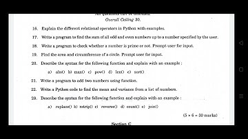 3rd sem Python programming 2020 year question paper Calicut university