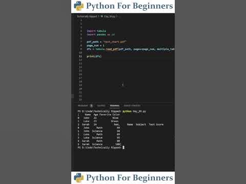 Scrape Tables/Charts From PDF Files | Python For Beginners - YouTube