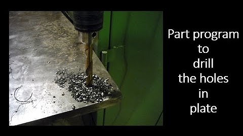 Part program to drill holes in plate-Absolute & Incremental mode.Part program for drilling operation