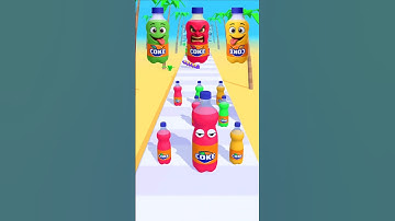 Juice Run Lvl.65 - Green vs Red Vs Yellow Coke Bottle 🍹🔥 #shorts #games #juicerun #gameshorts