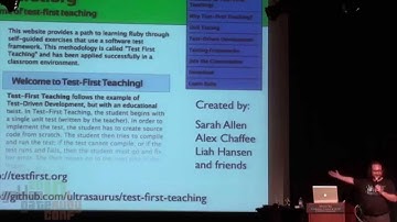 GoGaRuCo 2010 - Test-First Teaching by: Sarah Allen