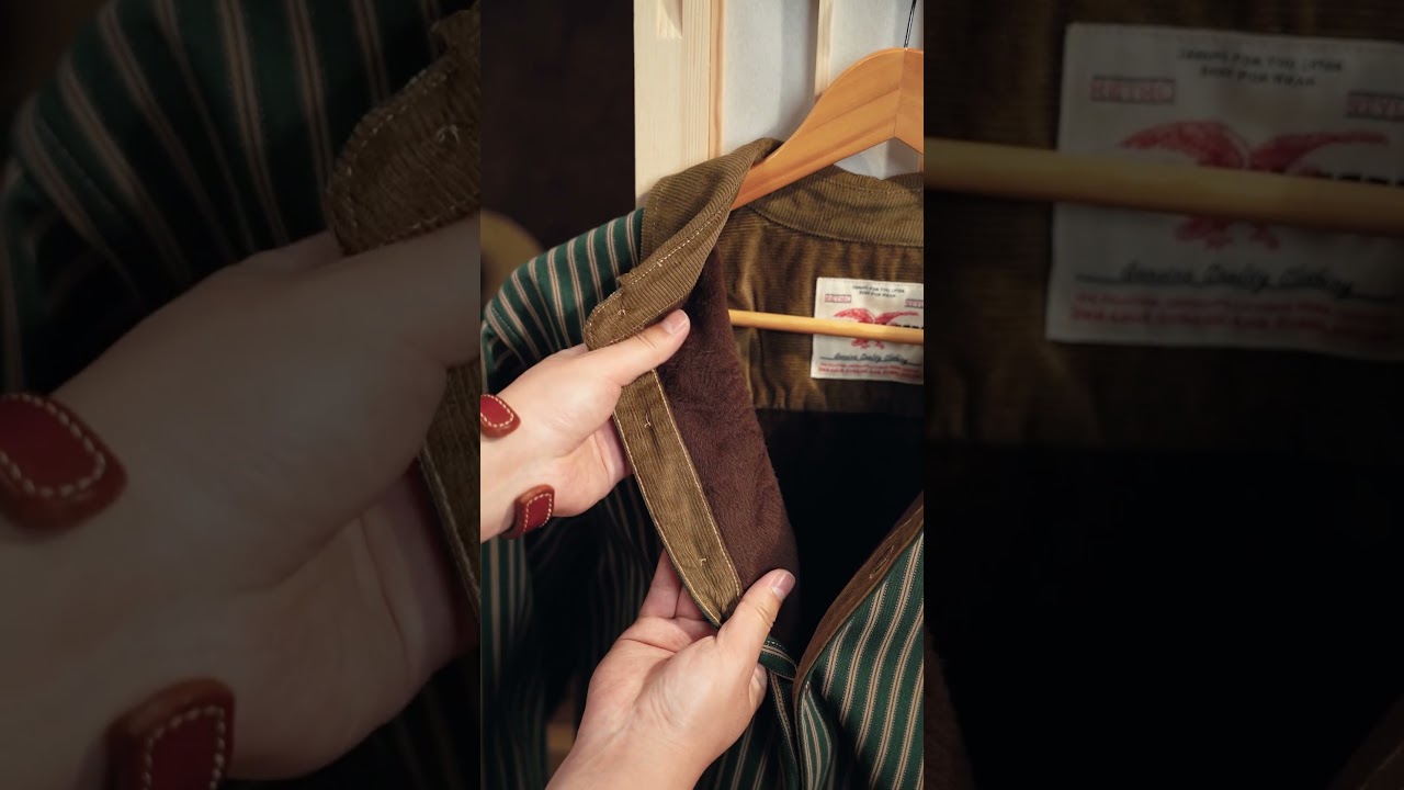 🎥【UNPACKING】「STAY TRUE」刺繍ワッペン コーデュロイ切替裏