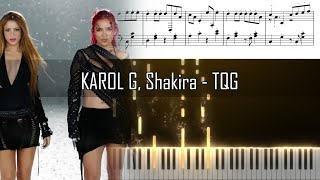 KAROL G, Shakira - TQG - Piano Tutorial - Free download sheet music and MIDI screenshot 3