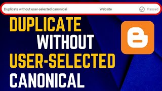 How to fix Duplicate without user selected canonical
