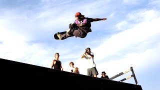 Backyard Skateboarding At The Mega Ramp