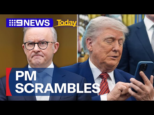 Anthony Albanese scrambles to have a meeting with Donald Trump at the NATO Summit | 9 News Australia