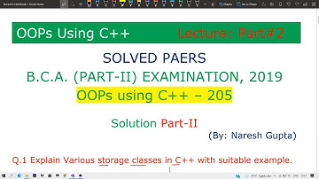 OOPs Using C++ BCA Solved Question Paper 2019 PART-II | Part #2