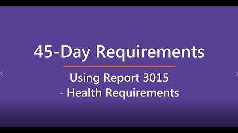 #CPsmart 45-Day Requirements: Report 3015