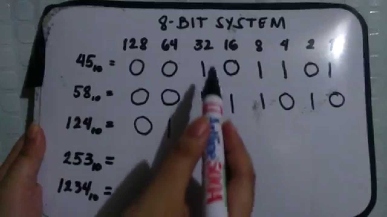 Decimal to Binary (8-bit system) - YouTube